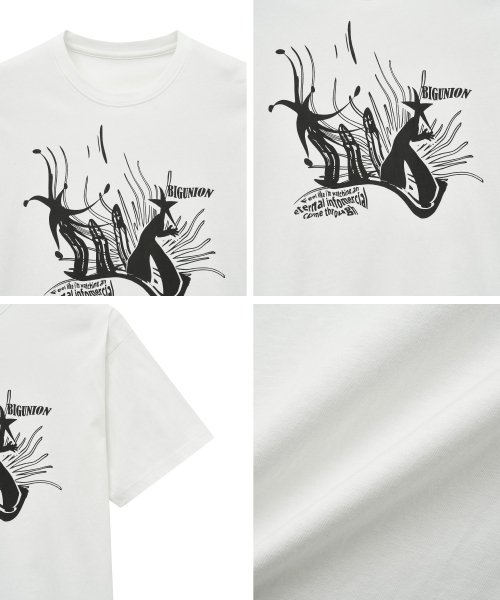 Big Unionの「BUスターフィッシュグラフィックTシャツ(ホワイト)(Tシャツ/カットソー・メンズ・その他・S/M/L)」の4枚目の写真