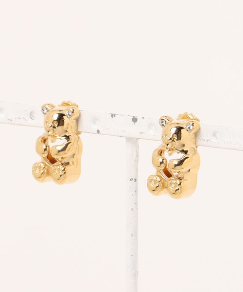 L.H.P(エルエイチピー)の「MIKSHIMAI/ミクシマイ/HEART METAL BEAR STUD EARRINGS/ピアス(ピアス(両耳用)・メンズ・ゴールド・F)」の1枚目の写真