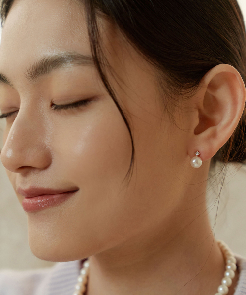 TATIANA（タチアナ）の「モイサナイトパールピアス EC1761（ピアス（両耳用）・レディース・ゴールド・FREE）」の2枚目の写真