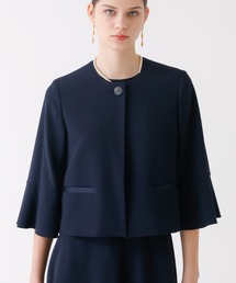 DESIGNWORKS（デザインワークス）の「トリアセジョーゼットノーカラージャケット（ノーカラージャケット）」