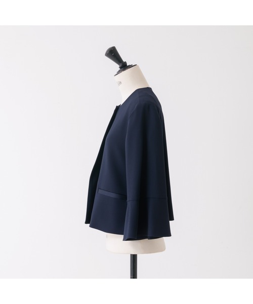 DESIGNWORKS(デザインワークス)の「トリアセジョーゼットノーカラージャケット(ノーカラージャケット・レディース・ネイビー/ブラック・36/38)」の17枚目の写真