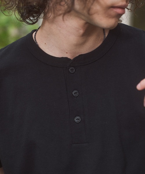 CASPER JOHN(キャスパージョン)の「Compact henry neck T-shirts/コンパクトヘンリーネックTシャツ(Tシャツ/カットソー・メンズ・ブラック/レッド/グレー/ホワイト・MEDIUM/LARGE/SMALL/X-SMALL)」の10枚目の写真