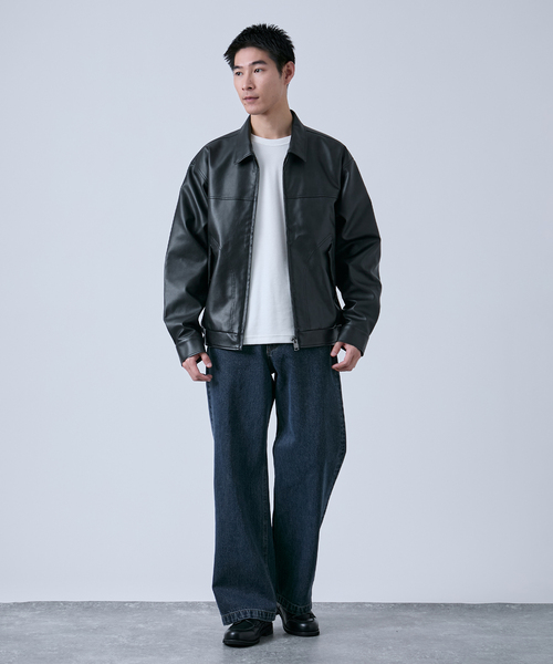 eddie bauer ジャケット レザー ブルゾン エディーバウアー Eddie Bauer エディーバウアー レザージャケット 黒 TXL ショート