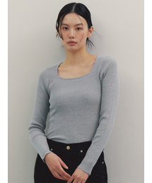 GNGB（ジーエンジービー）の「スクエアリブニット_グレー（ニット/セーター）」