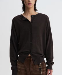 DNSR（ディーエヌエスアール）の「ウールブレンドラウンドクロップカーディガンブラウン（カーディガン/ボレロ）」