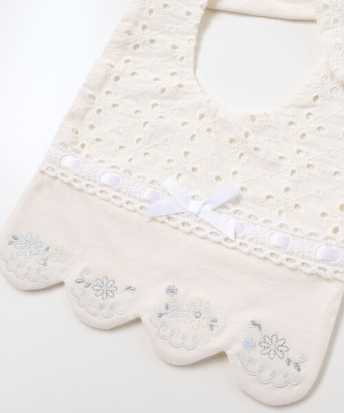 SLAP SLIP BABY（スラップスリップベビー）の「はしごレースリボンレーススタイベビー（スタイ/よだれかけ・キッズ・ピンク/ホワイト・FREE）」の5枚目の写真