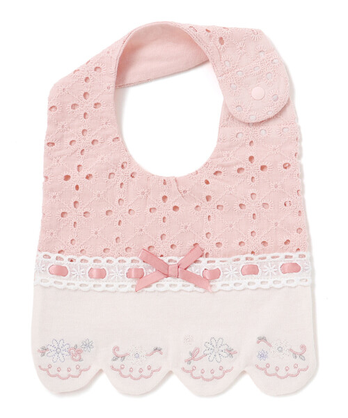 SLAP SLIP BABY（スラップスリップベビー）の「はしごレースリボンレーススタイベビー（スタイ/よだれかけ・キッズ・ピンク/ホワイト・FREE）」の6枚目の写真