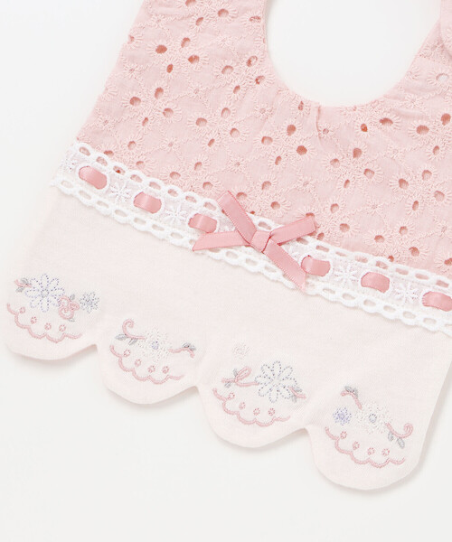 SLAP SLIP BABY（スラップスリップベビー）の「はしごレースリボンレーススタイベビー（スタイ/よだれかけ・キッズ・ピンク/ホワイト・FREE）」の8枚目の写真
