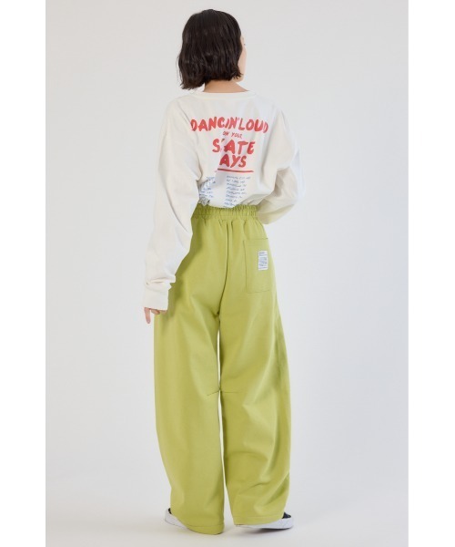 RODEO CROWNS WIDE BOWL(ロデオクラウンズワイドボウル)の「SHARE バレルスウェットパンツ(スウェットパンツ・レディース・オフホワイト/ライム/グレー×ホワイト・LARGE/MEDIUM)」の9枚目の写真