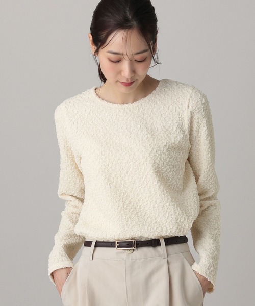 GLOBAL WORK（グローバルワーク）の「MATINEE LINE/ポコポコ長袖Tシャツ/632554（Tシャツ/カットソー・レディース・オフホワイト/ブラウン系その他6/ブラック・LARGE/MEDIUM）」の6枚目の写真