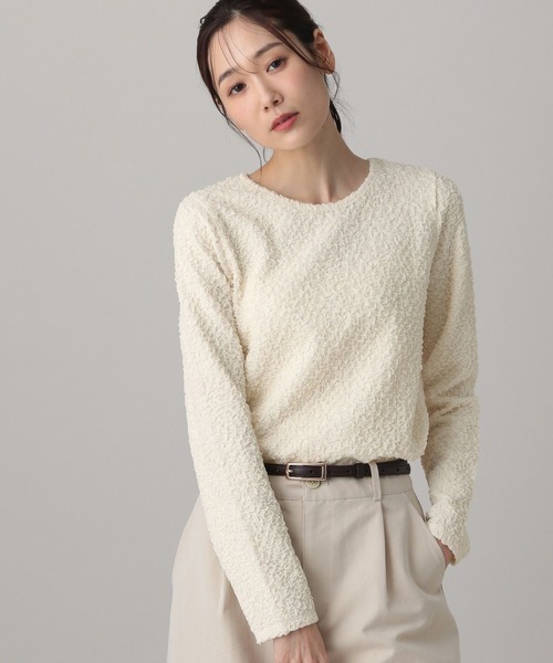 GLOBAL WORK（グローバルワーク）の「MATINEE LINE/ポコポコ長袖Tシャツ/632554（Tシャツ/カットソー・レディース・オフホワイト/ブラウン系その他6/ブラック・LARGE/MEDIUM）」の7枚目の写真