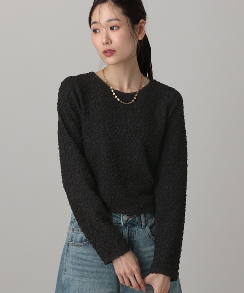 GLOBAL WORK（グローバルワーク）の「MATINEE LINE/ポコポコ長袖Tシャツ/632554（Tシャツ/カットソー・レディース・オフホワイト/ブラウン系その他6/ブラック・LARGE/MEDIUM）」の13枚目の写真