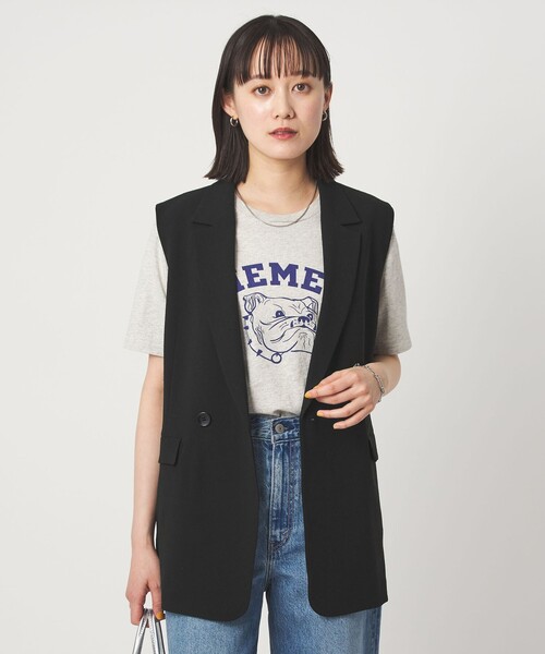 HYKE(ハイク)C/C KNIT THERMAL CROPPED VEST RIBBED KNIT WOOL CROPPED VEST 25FW