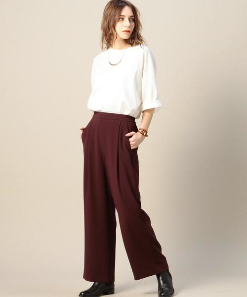 BEAUTY&YOUTH UNITED ARROWS(ビューティーアンドユースユナイテッドアローズ)の「BY ダブルクロスタックワイドパンツ◆(その他パンツ・レディース・ブラック/ブラウン・SMALL/MEDIUM)」の6枚目の写真