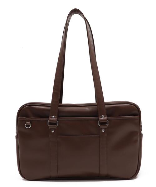 WEGO(ウィゴー)の「WEGO/PUスクールバッグ(トートバッグ・レディース・ブラウン/ブラック・FREE)」の3枚目の写真