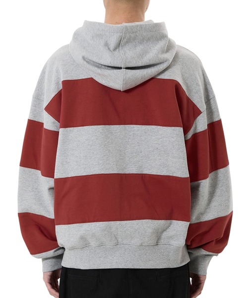 OY(オーワイ)の「『OY/オーワイ』STRIPE EMBLEM HOODIE ZIP UP/ボーダーエンブレムジップアップパーカー(パーカー・レディース・グレー/ネイビー・L/M)」の12枚目の写真