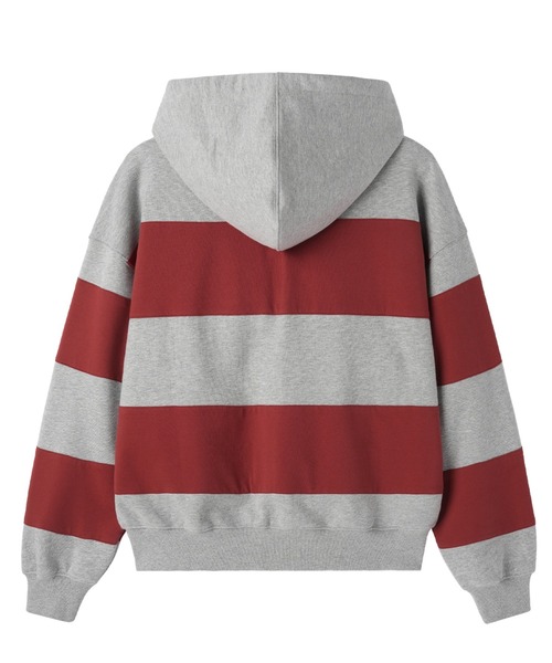 OY(オーワイ)の「『OY/オーワイ』STRIPE EMBLEM HOODIE ZIP UP/ボーダーエンブレムジップアップパーカー(パーカー・レディース・グレー/ネイビー・L/M)」の18枚目の写真