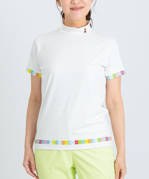 Picone CLUB（ピッコーネクラブ）の「タイル柄UV速乾プルオーバー（Tシャツ/カットソー・レディース・ブラック/ホワイト/イエロー・13号/11号/9号）」の9枚目の写真
