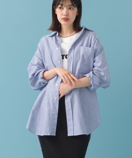 OMNES（オムネス）の「オックス　オーバーサイズシャツ（シャツ/ブラウス・レディース・ブルー系その他/サックスブルー/ホワイト・FREE）」の7枚目の写真