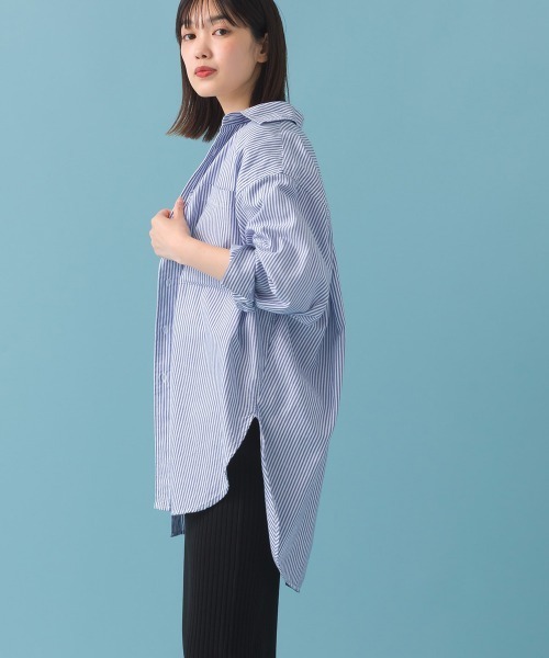 OMNES（オムネス）の「オックス　オーバーサイズシャツ（シャツ/ブラウス・レディース・ブルー系その他/サックスブルー/ホワイト・FREE）」の8枚目の写真