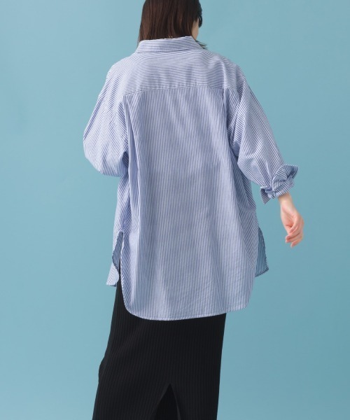 OMNES（オムネス）の「オックス　オーバーサイズシャツ（シャツ/ブラウス・レディース・ブルー系その他/サックスブルー/ホワイト・FREE）」の9枚目の写真