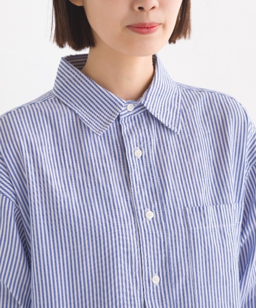 OMNES（オムネス）の「オックス　オーバーサイズシャツ（シャツ/ブラウス・レディース・ブルー系その他/サックスブルー/ホワイト・FREE）」の13枚目の写真