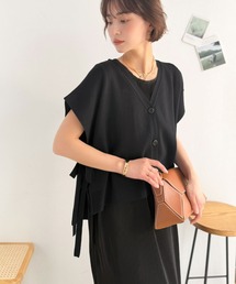 Classical Evon（クラシカルエヴォン）の「【Classical Evon】楽ちんと上品は、欲張れる。 ニットベスト×プリーツカットストレートワンピース(セットアップ)（ワンピース）」