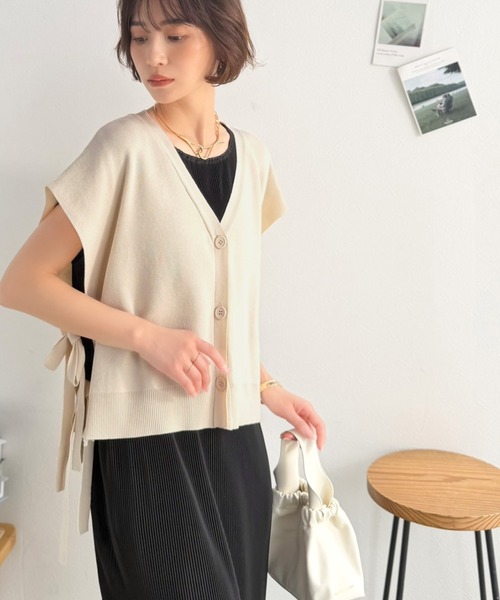 Classical Evon(クラシカルエヴォン)の「【2点セット】【Classical Evon】楽ちんと上品は、欲張れる。 ニットベスト × プリーツカットストレートワンピース セットアップ(ワンピース・レディース・ブラック/アイボリー/杢グレー・LARGE/MEDIUM/SMALL/X-LARGE)」の19枚目の写真