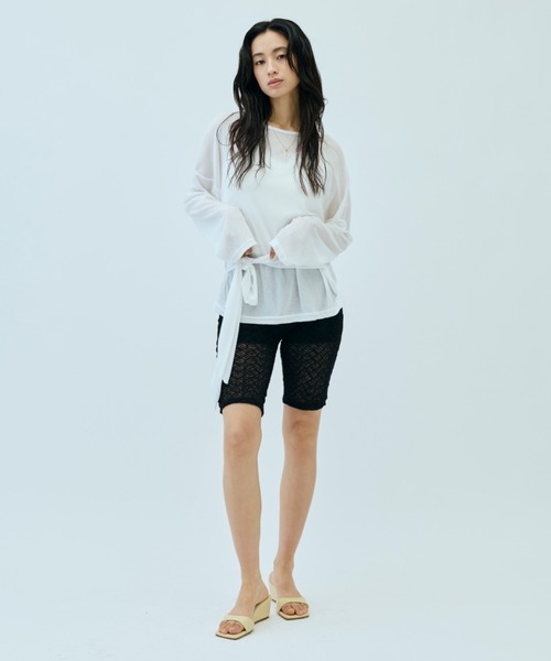 DRWCYS(ドロシーズ)の「【前後2WAY】ブラウジングシアートップス(Tシャツ/カットソー・レディース・ライトグリーン/ホワイト/ブラック・FREE)」の13枚目の写真