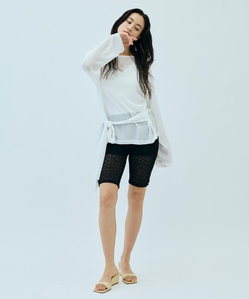 DRWCYS(ドロシーズ)の「【前後2WAY】ブラウジングシアートップス(Tシャツ/カットソー・レディース・ライトグリーン/ホワイト/ブラック・FREE)」の14枚目の写真