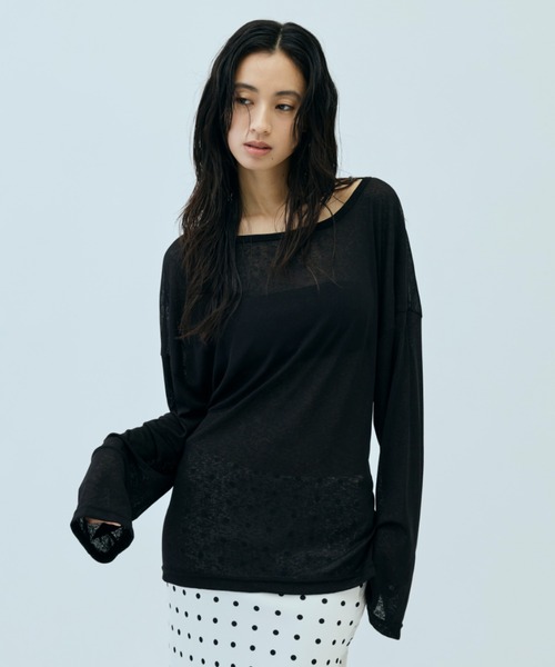 DRWCYS(ドロシーズ)の「【前後2WAY】ブラウジングシアートップス(Tシャツ/カットソー・レディース・ライトグリーン/ホワイト/ブラック・FREE)」の16枚目の写真
