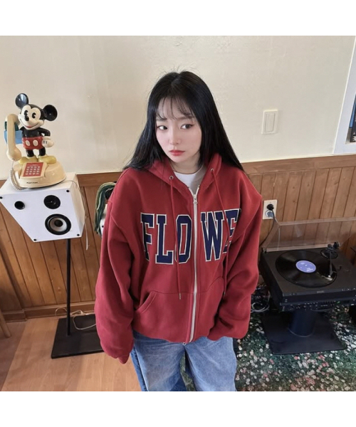 HAVISM（ヘビズム）の「FLOWER ZIP UP HOOD(WINE)（パーカー・レディース・その他・ONE SIZE）」の3枚目の写真