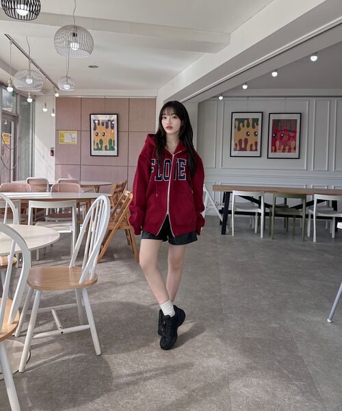 HAVISM（ヘビズム）の「FLOWER ZIP UP HOOD(WINE)（パーカー・レディース・その他・ONE SIZE）」の4枚目の写真