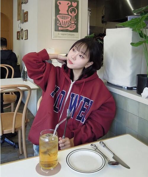 HAVISM（ヘビズム）の「FLOWER ZIP UP HOOD(WINE)（パーカー・レディース・その他・ONE SIZE）」の7枚目の写真