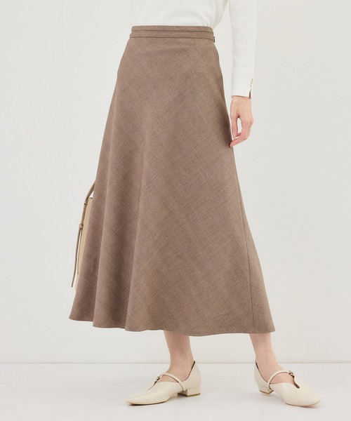 ROPE' PICNIC（ロペピクニック）の「メランジドビーチェックスカート/セットアップ対応・防シワ・接触冷感（スカート・レディース・ダークブラウン/ベージュ・S/M/L）」の8枚目の写真