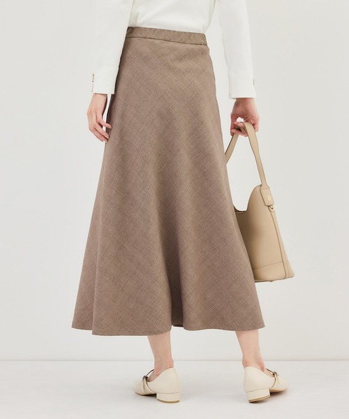 ROPE' PICNIC（ロペピクニック）の「メランジドビーチェックスカート/セットアップ対応・防シワ・接触冷感（スカート・レディース・ダークブラウン/ベージュ・S/M/L）」の9枚目の写真