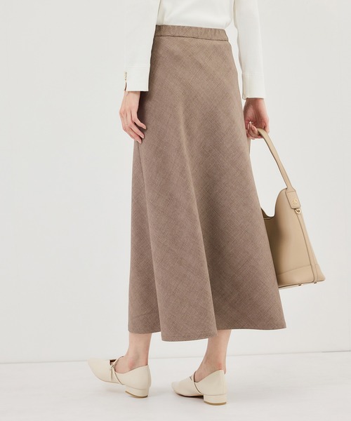 ROPE' PICNIC（ロペピクニック）の「メランジドビーチェックスカート/セットアップ対応・防シワ・接触冷感（スカート・レディース・ダークブラウン/ベージュ・S/M/L）」の10枚目の写真