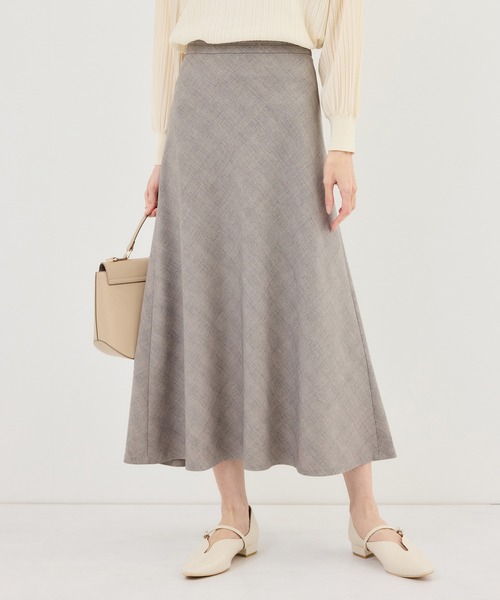 ROPE' PICNIC（ロペピクニック）の「メランジドビーチェックスカート/セットアップ対応・防シワ・接触冷感（スカート・レディース・ダークブラウン/ベージュ・S/M/L）」の13枚目の写真