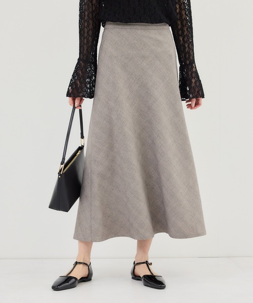 ROPE' PICNIC（ロペピクニック）の「メランジドビーチェックスカート/セットアップ対応・防シワ・接触冷感（スカート・レディース・ダークブラウン/ベージュ・S/M/L）」の17枚目の写真