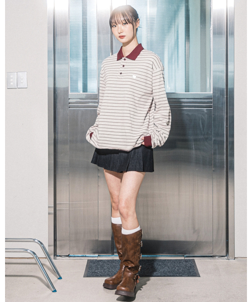 HAVISM(ヘビズム)の「AURORA STRIPE COLLAR L/S TEE(IVORY)(ポロシャツ・レディース・その他・ONE SIZE)」の5枚目の写真