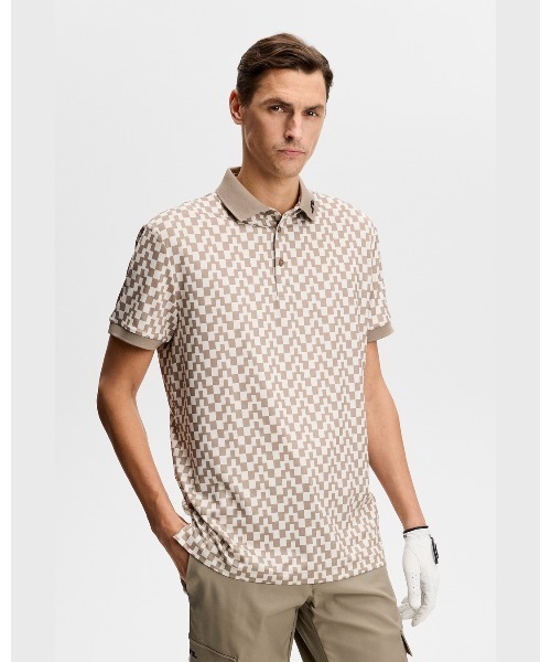 J.LINDEBERG(ジェイリンドバーグ)の「【J.LINDEBERG/GOLF】 半袖ポロシャツ プリント柄 Tour Tech Print Polo(ポロシャツ・メンズ・レッド/ブラウン/グリーン・46/44/48)」の2枚目の写真