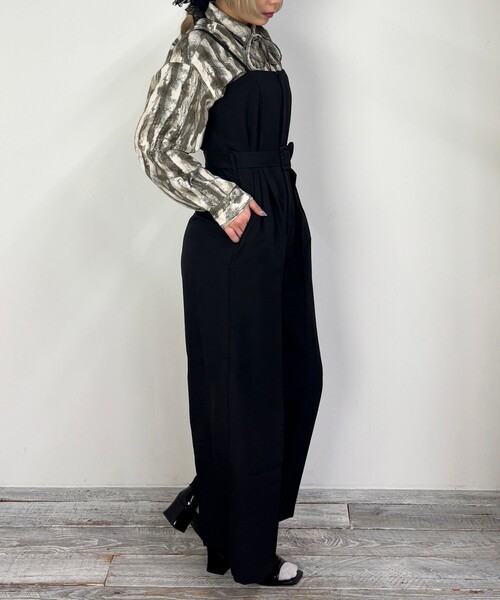 NICOLE CLUB（ニコル　クラブ）の「【ZELDA】キャミソールサロペット（サロペット/オーバーオール・レディース・ライトグレー/ブラック・M）」の8枚目の写真