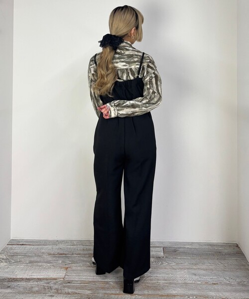 NICOLE CLUB（ニコル　クラブ）の「【ZELDA】キャミソールサロペット（サロペット/オーバーオール・レディース・ライトグレー/ブラック・M）」の9枚目の写真