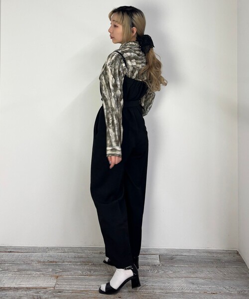 NICOLE CLUB（ニコル　クラブ）の「【ZELDA】キャミソールサロペット（サロペット/オーバーオール・レディース・ライトグレー/ブラック・M）」の10枚目の写真