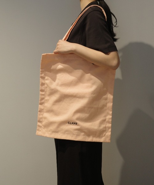 CLANE（クラネ）の「CLANE FABRIC TOTE BAG（トートバッグ・レディース・オフホワイト/ブラック/ライトピンク・FREE）」の3枚目の写真