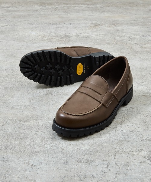 PADRONE（パドローネ）の「PADRONE パドローネ / Ex. LOAFERS with VIBRAM SOLE ビブラムソールオイルレザーコインローファー / PA8587-2311（ローファー・メンズ・ダークブラウン/ブラック・42/41/40/43）」の2枚目の写真