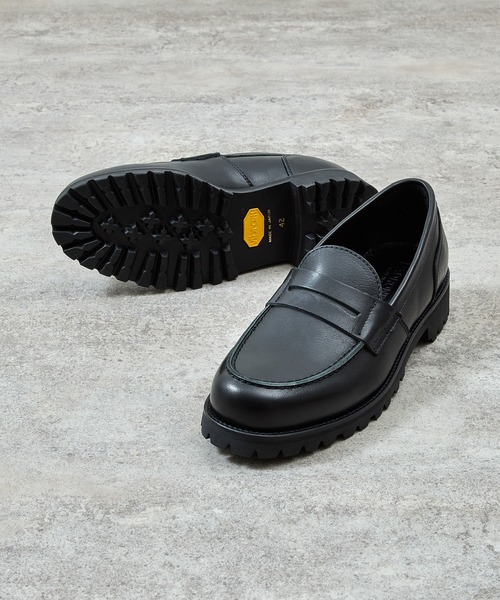 PADRONE（パドローネ）の「PADRONE パドローネ / Ex. LOAFERS with VIBRAM SOLE ビブラムソールオイルレザーコインローファー / PA8587-2311（ローファー・メンズ・ダークブラウン/ブラック・42/41/40/43）」の4枚目の写真