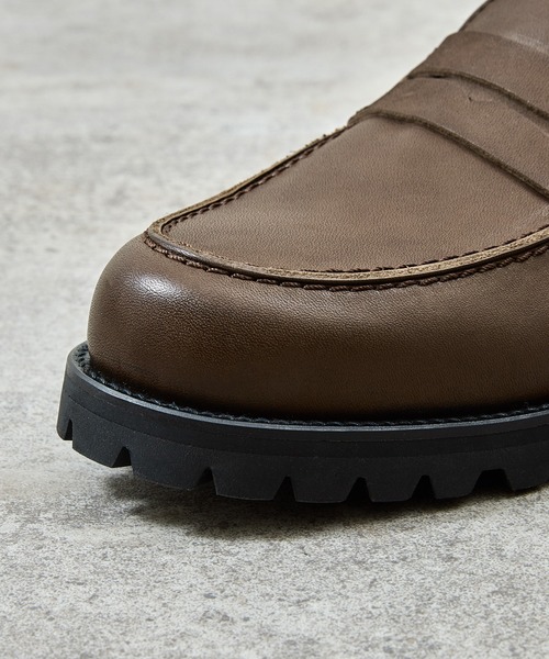 PADRONE（パドローネ）の「PADRONE パドローネ / Ex. LOAFERS with VIBRAM SOLE ビブラムソールオイルレザーコインローファー / PA8587-2311（ローファー・メンズ・ダークブラウン/ブラック・42/41/40/43）」の16枚目の写真