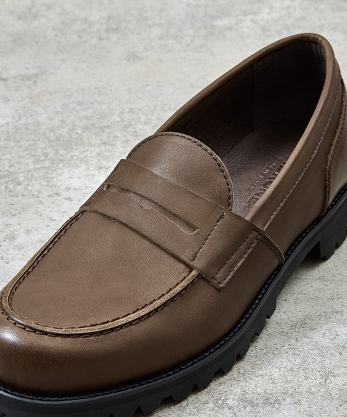 PADRONE（パドローネ）の「PADRONE パドローネ / Ex. LOAFERS with VIBRAM SOLE ビブラムソールオイルレザーコインローファー / PA8587-2311（ローファー・メンズ・ダークブラウン/ブラック・42/41/40/43）」の17枚目の写真
