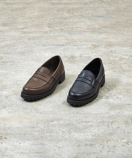 PADRONE（パドローネ）の「PADRONE パドローネ / Ex. LOAFERS with VIBRAM SOLE ビブラムソールオイルレザーコインローファー / PA8587-2311（ローファー・メンズ・ダークブラウン/ブラック・42/41/40/43）」の3枚目の写真